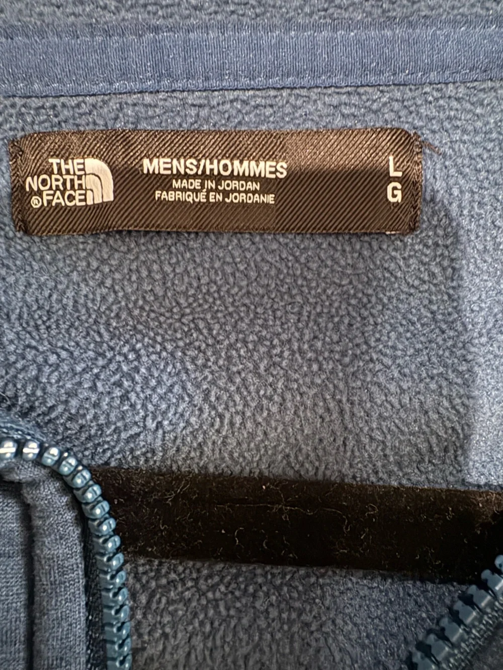 The North Face Men’s Blue Full Zip Hooded Jacket Fleece Large